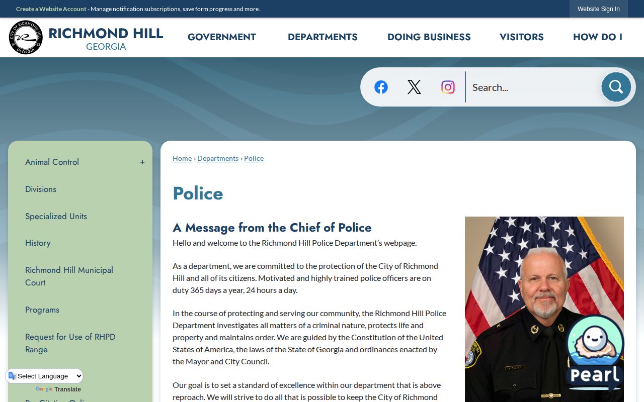 Official Richmond Hill Police Department arrest-record page